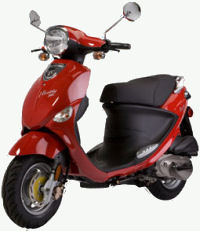 red Genuine Buddy scooter